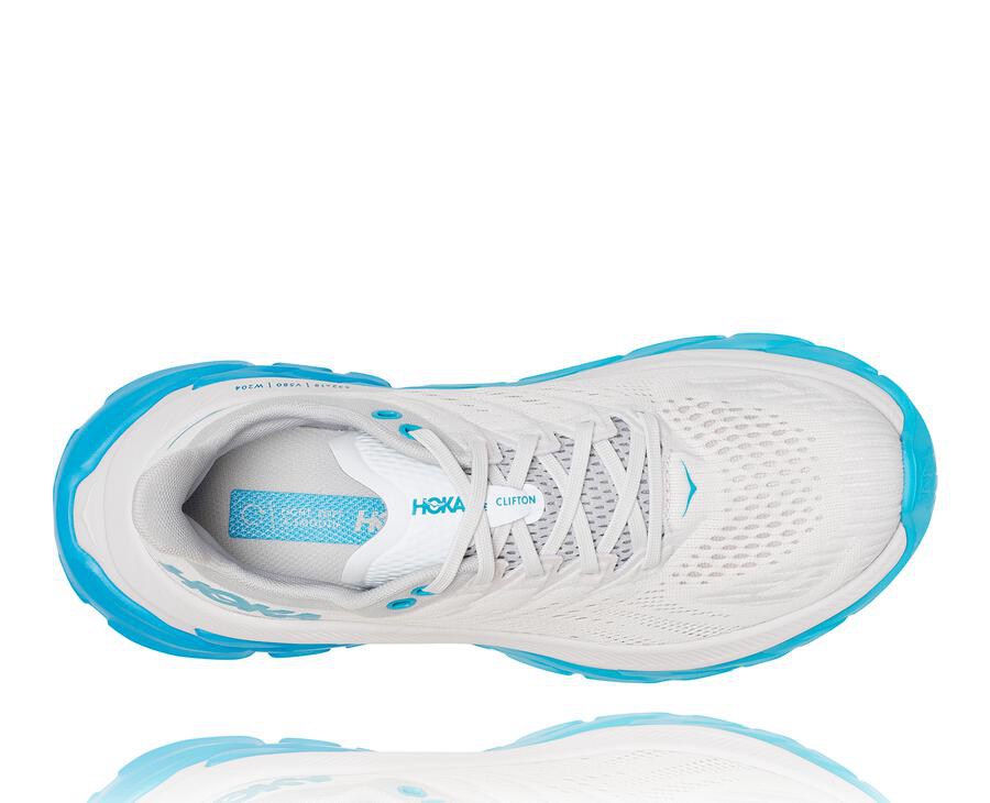 Hoka One One Hardloopschoenen Dames - Clifton Edge - Wit/Blauw - FL5907123